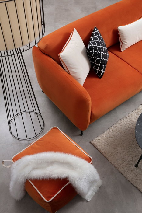 Atelier Del Sofa Sevilla Corner Right (L3+Chl) Sofá-Cama Esquinero Naranja 270 x 170 cm